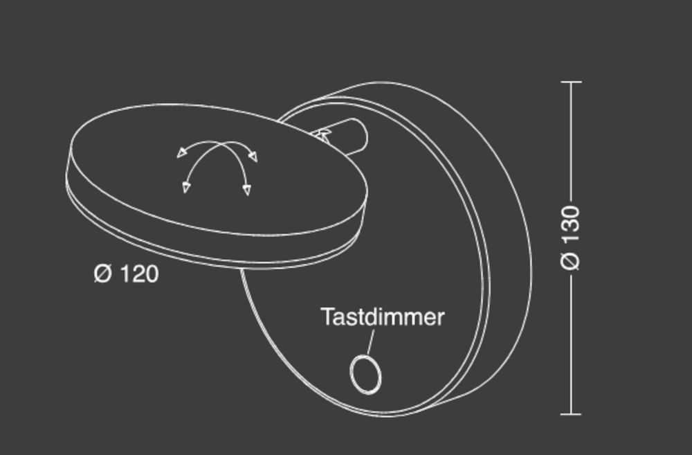 Plano wandlamp tastdimmer