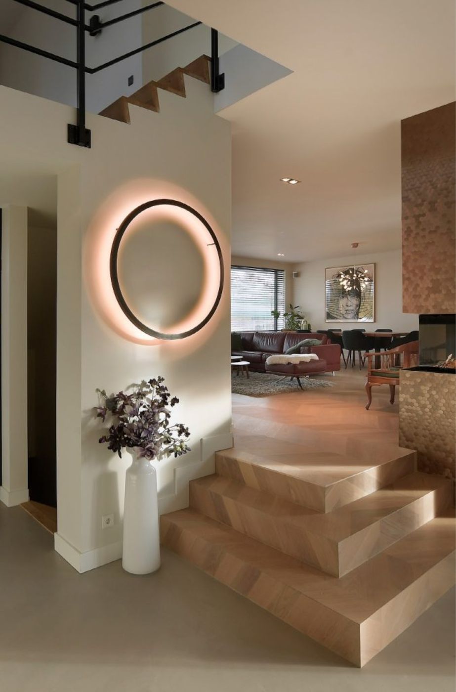 Framed Circle wandlamp