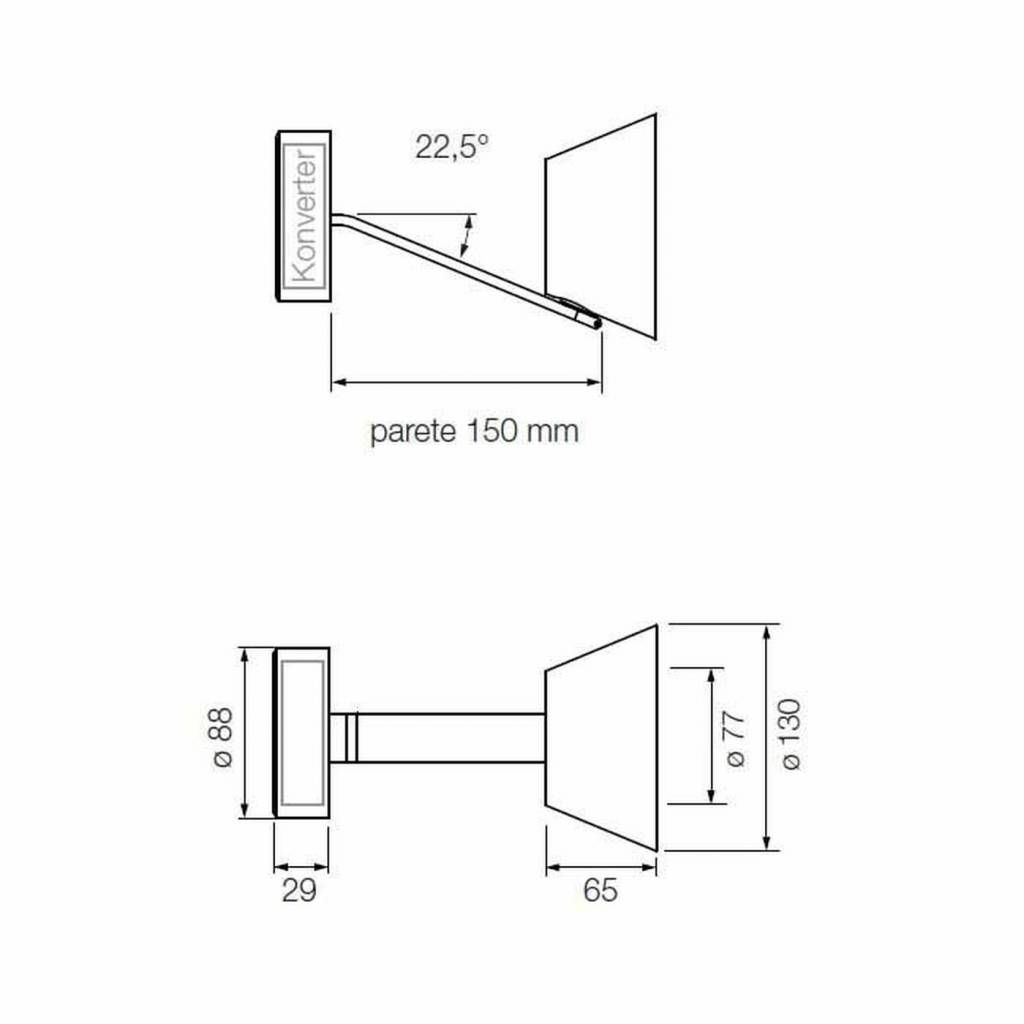 Lei parete wandlamp. Chroom