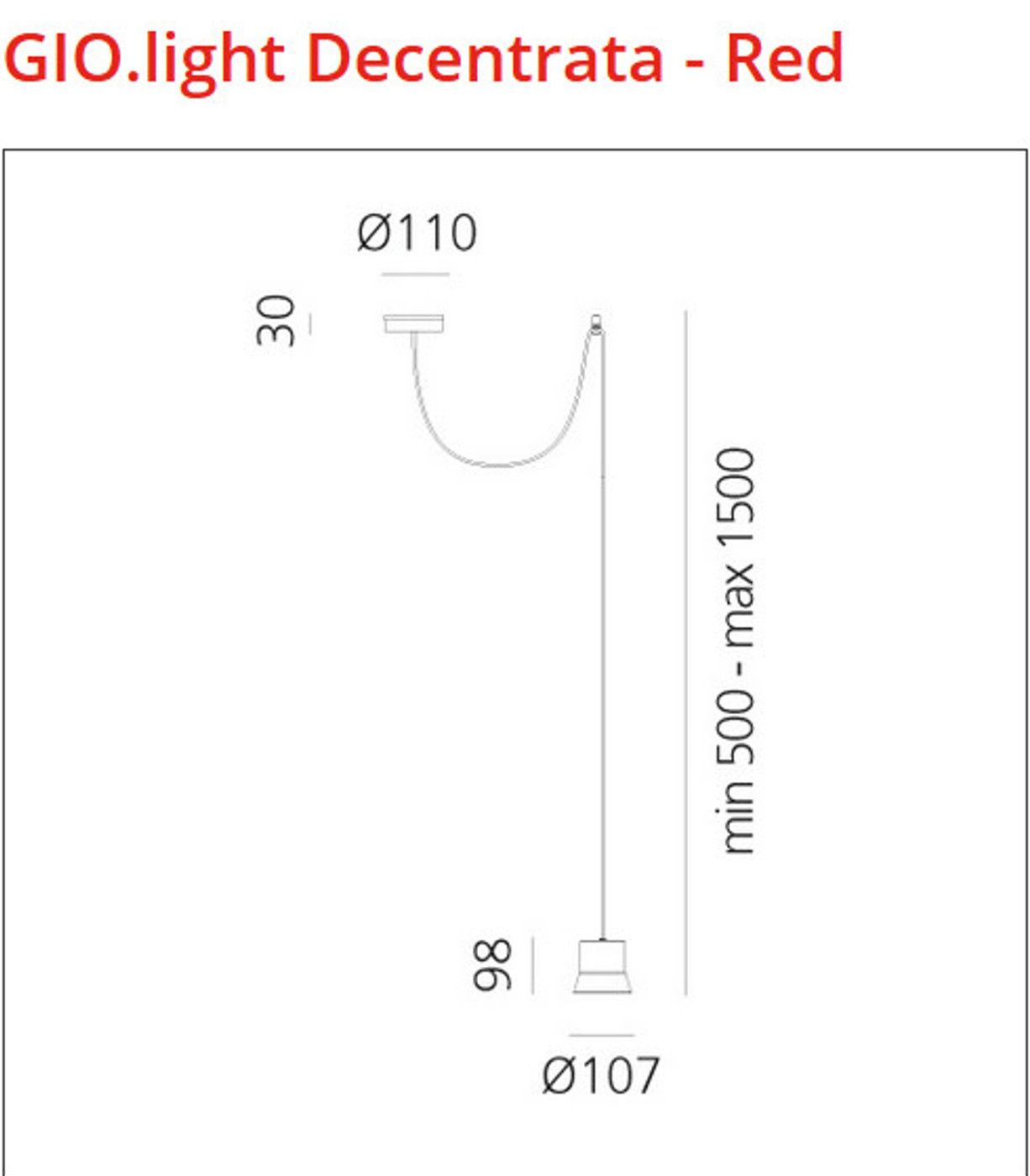 Giò Light decentrata hanglamp