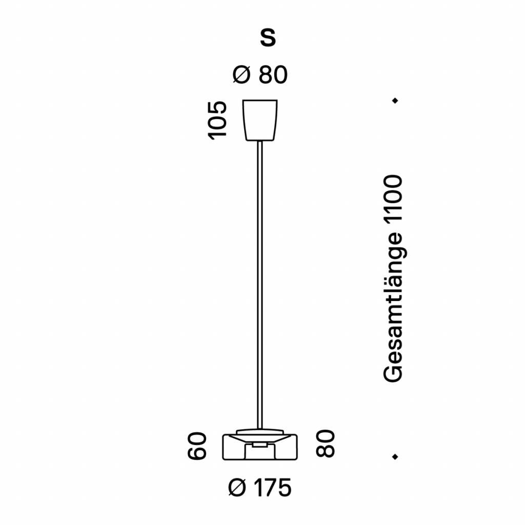Curling hanglamp: Tube. Transparant/cilinder. S  