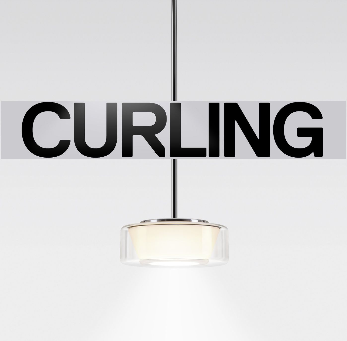 Curling hanglamp: Tube. Tranparant/conisch. S 