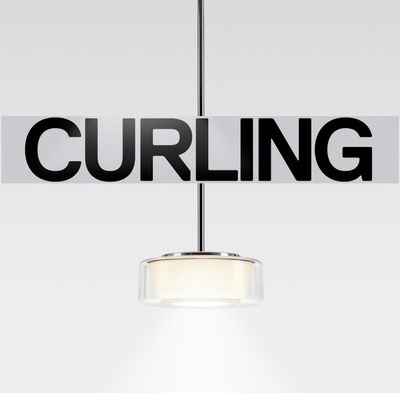 Curling hanglamp: Tube. Tranparant/conisch. S 