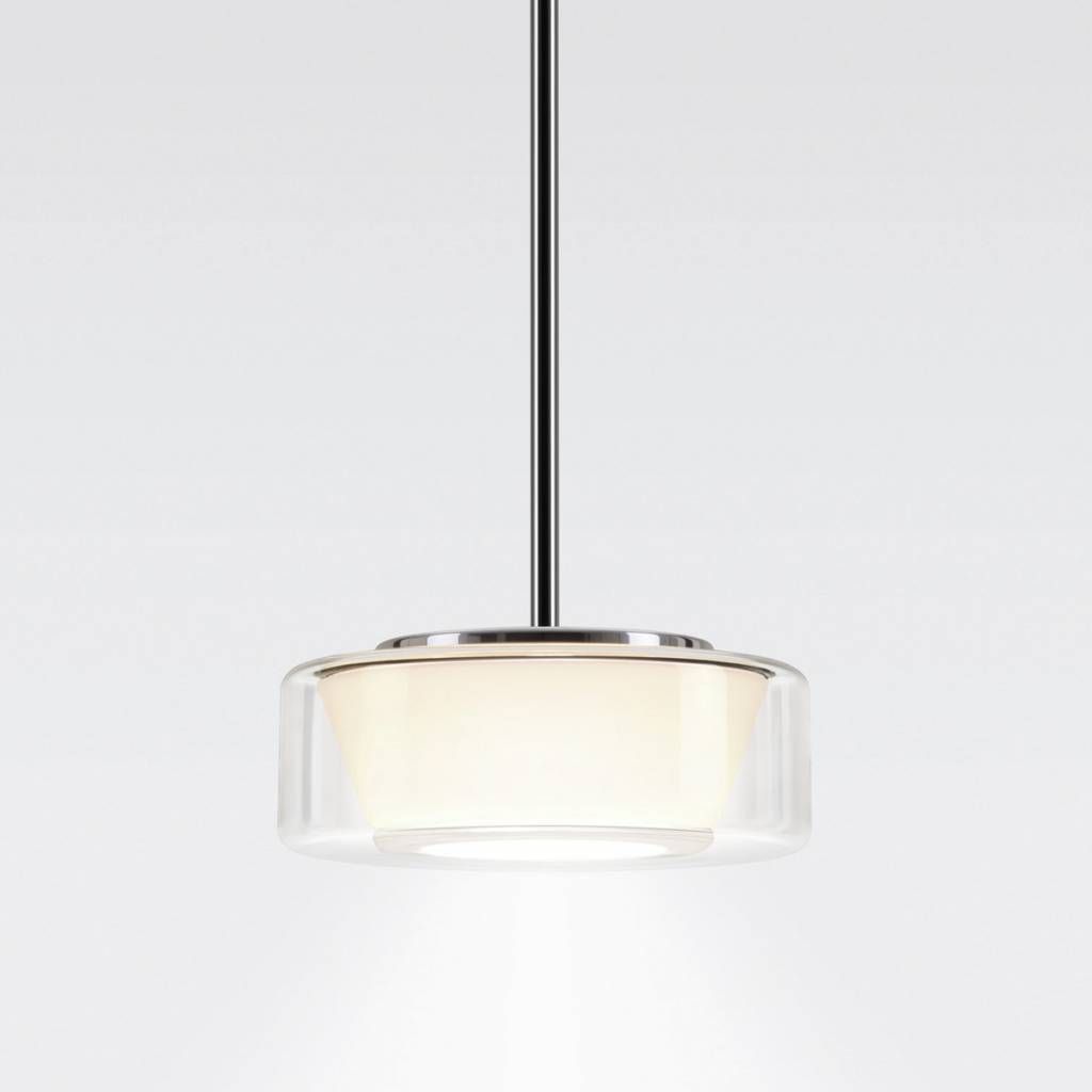 Curling hanglamp: Tube. Tranparant/conisch. S 
