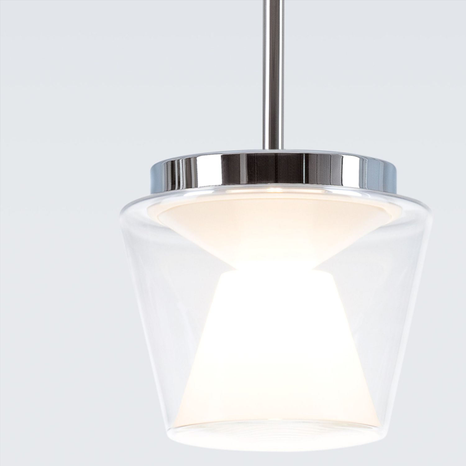 Annex hanglamp. Helder/Opaal. Medium