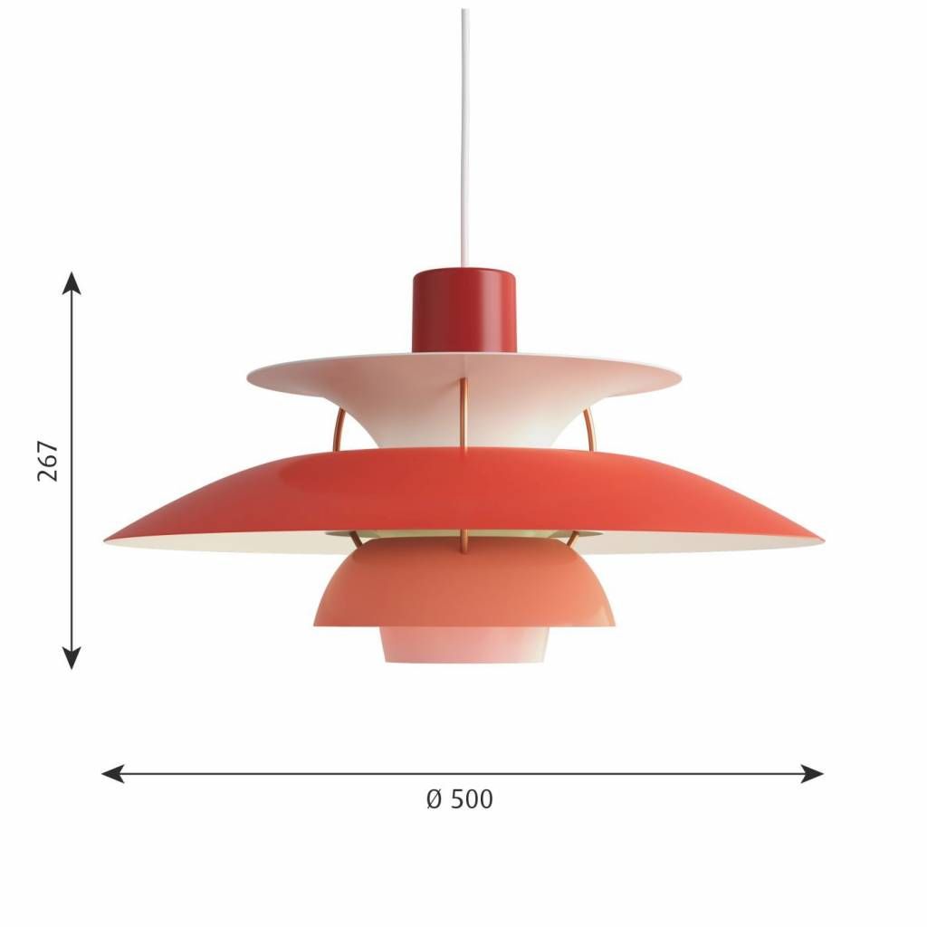 PH 5 hanglamp. Rood