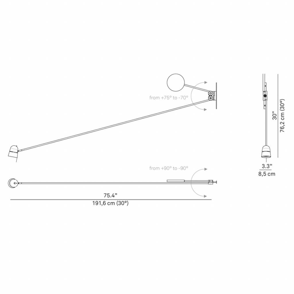 Counterbalance wandlamp