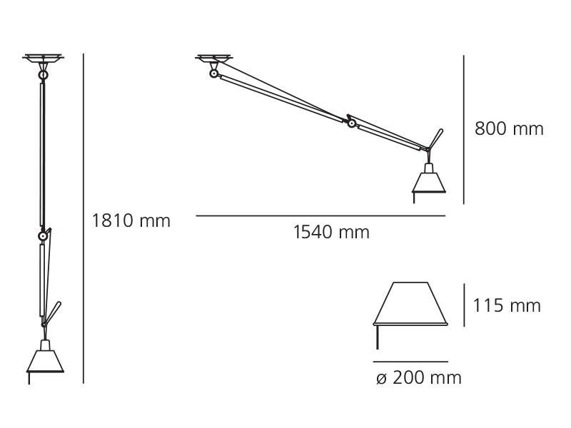 Tolomeo Decentrata hanglamp aluminium kap