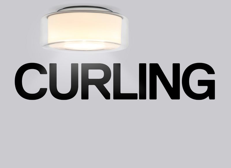 Curling plafondlamp transparant cilinder opaal. S