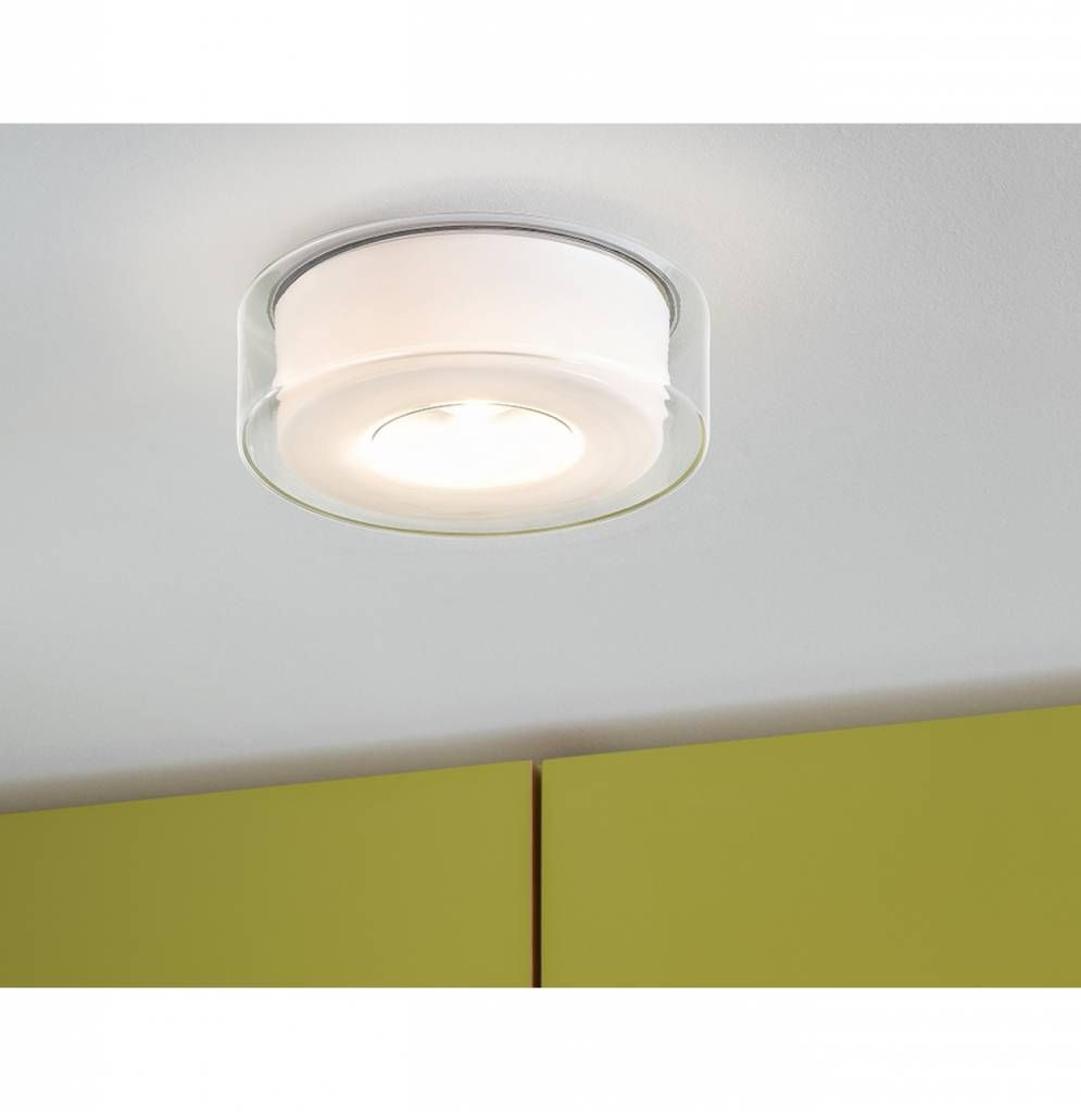 Curling plafondlamp transparant cilinder opaal. S