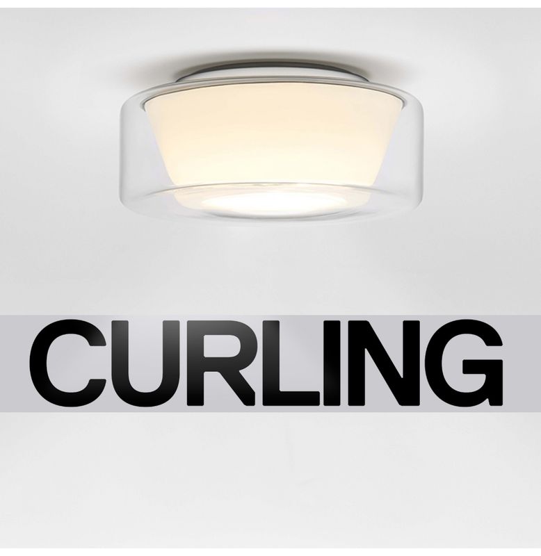 Curling plafondlamp transparant/konisch opaal. S
