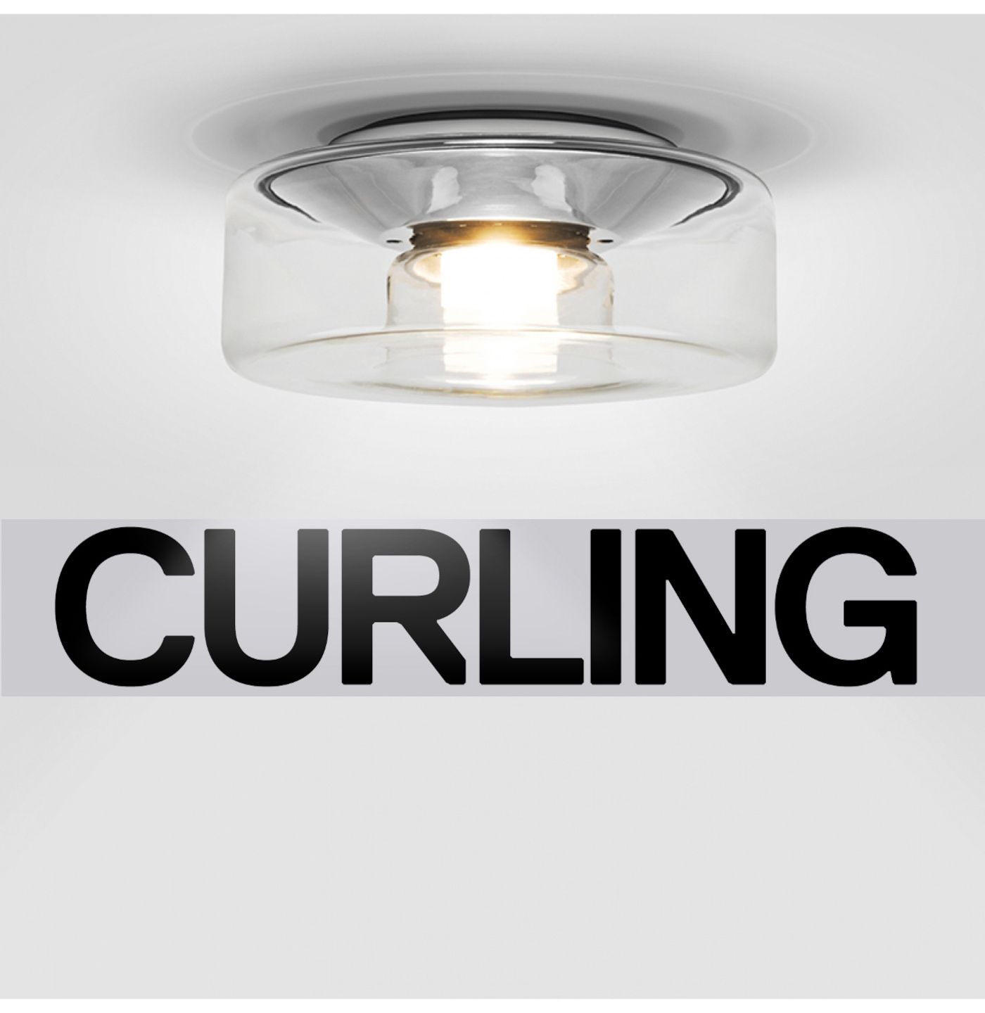 Curling plafondlamp. Transparant. S