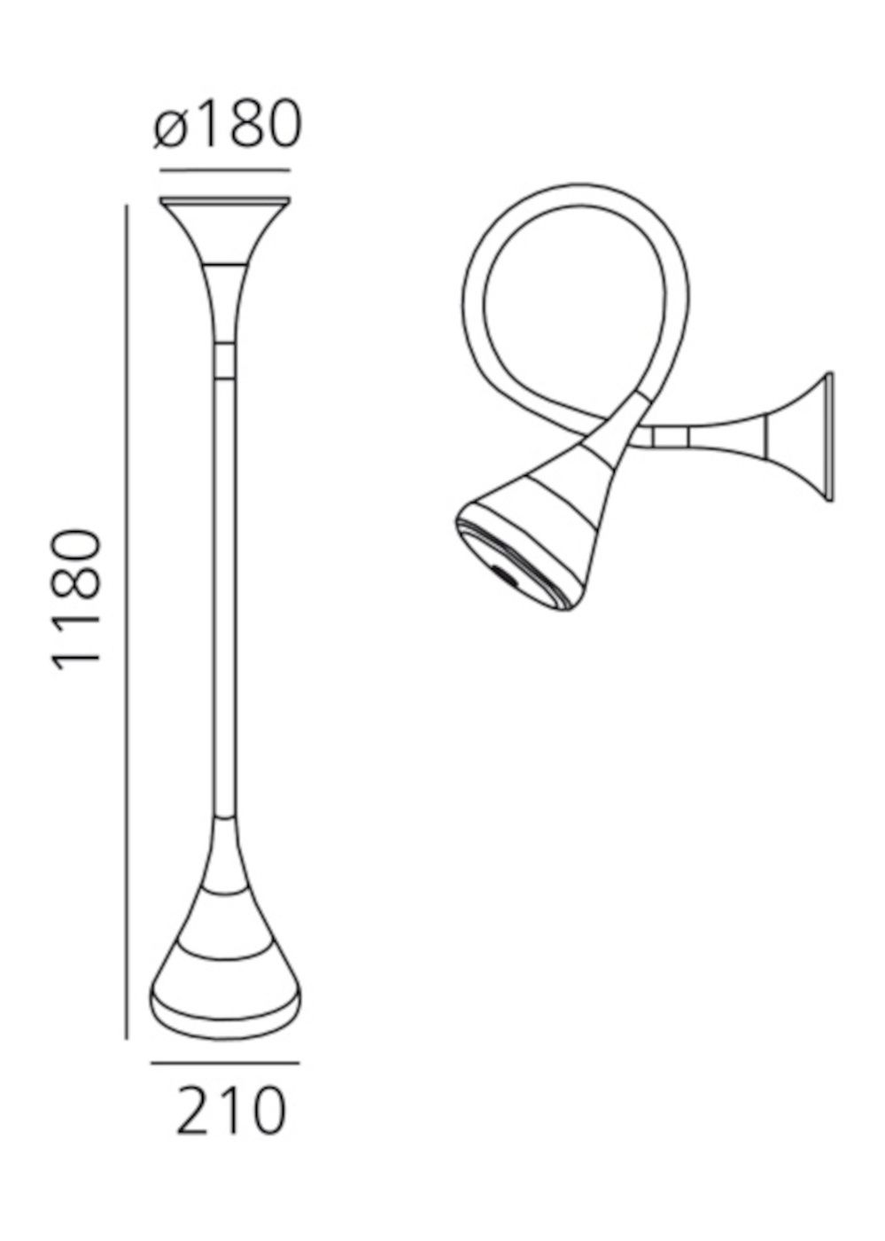 Pipe wand/plafondlamp