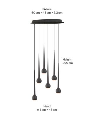 Falling Sun Chandelier 6 voudig hanglamp