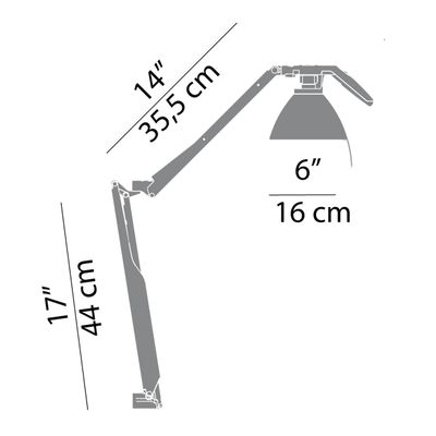 SUPER SALE!!! Luceplan Fortebraccio met vaste bureau / wand montage in de Witte uitvoering SUPER SALE!!!