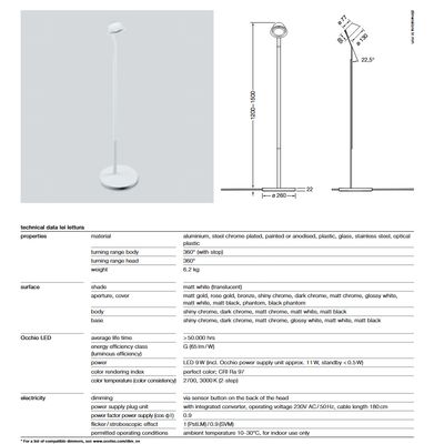 Lei lettura vloerlamp - Brons