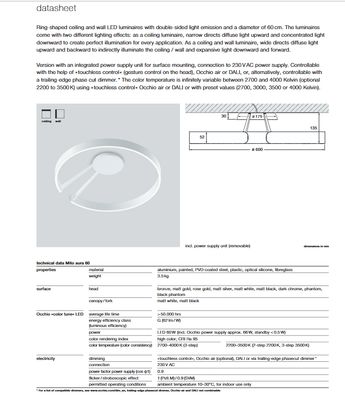 Mito Aura 60 up plafondlamp 