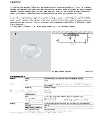 Mito Aura 40 up plafondlamp