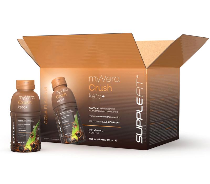 Code: INTA005-12 MYVERA CRUSH Keto + | Food supplement with sweeteners in 285 ml single-serve bottles (12-pack) - 3420 ml