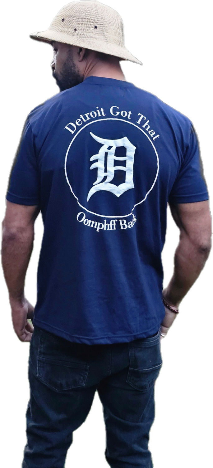 Blue Detroit Pride Puff Print 3D Oomphff Short-Sleeve T-Shirt
