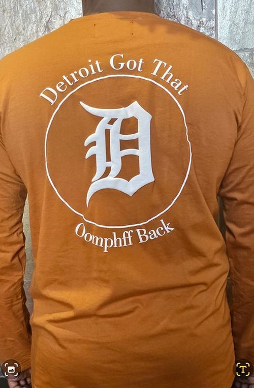 Detroit Pride Rust 3D Puff Print Long-Sleeve T-Shirt