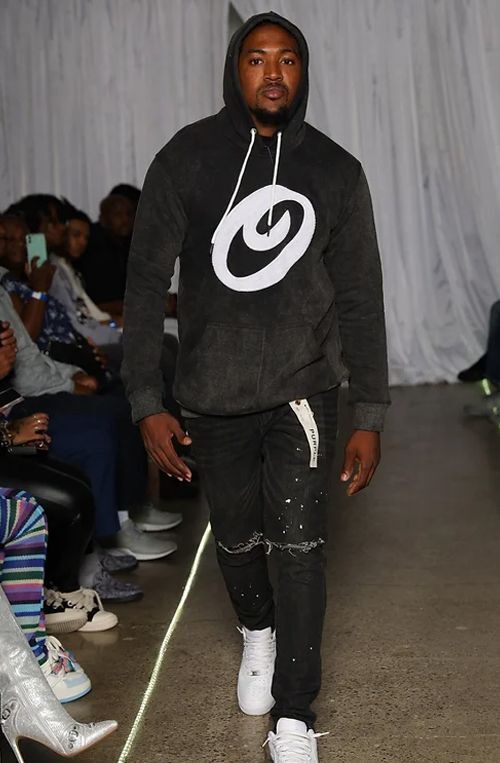 3D Oomphff Gray Acid Washed Pullover Hoodie