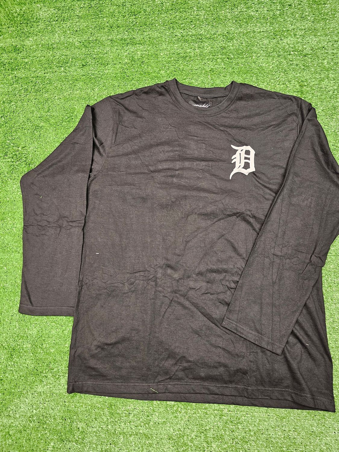 Black Detroit Pride 3D Puff Print Oomphff Long-Sleeve T-Shirt