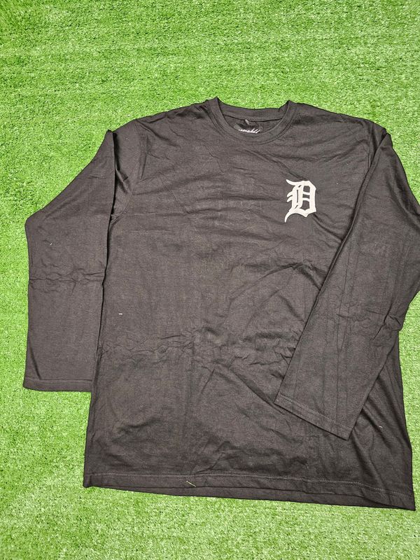 Black Detroit Pride 3D Puff Print Oomphff Long-Sleeve T-Shirt