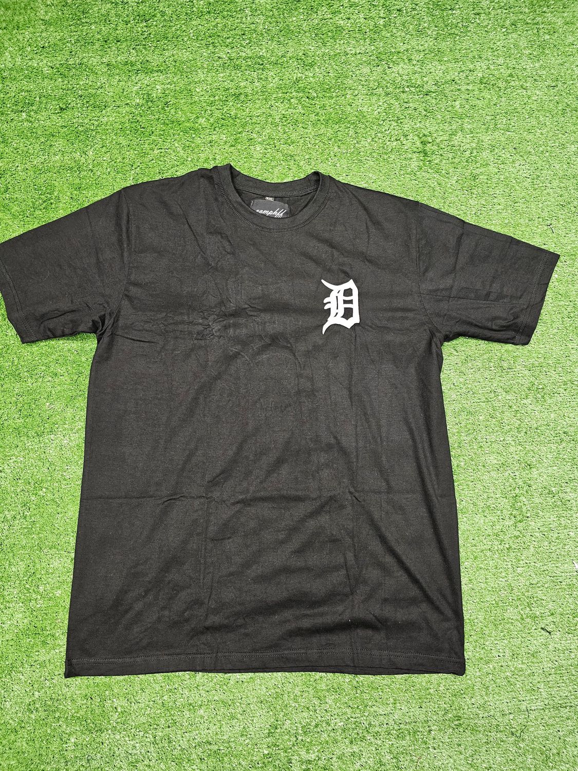 Detroit Pride 3D Puff Print Short-sleeve T-Shirt Black