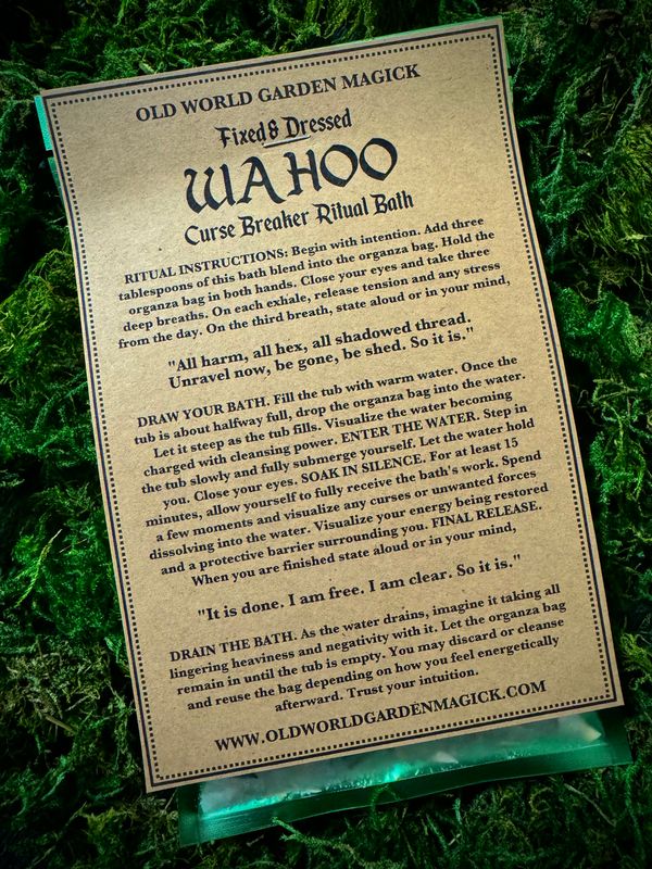 Fixed & Dressed Wahoo Curse Breaker Ritual Bath - (Witchcraft, Wicca, Handmade)