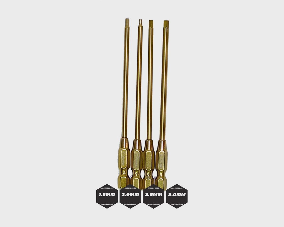 RCE7201, Racers Edge Titanium Allen Wrench Tips, Power Tool Replacements (4pcs)
