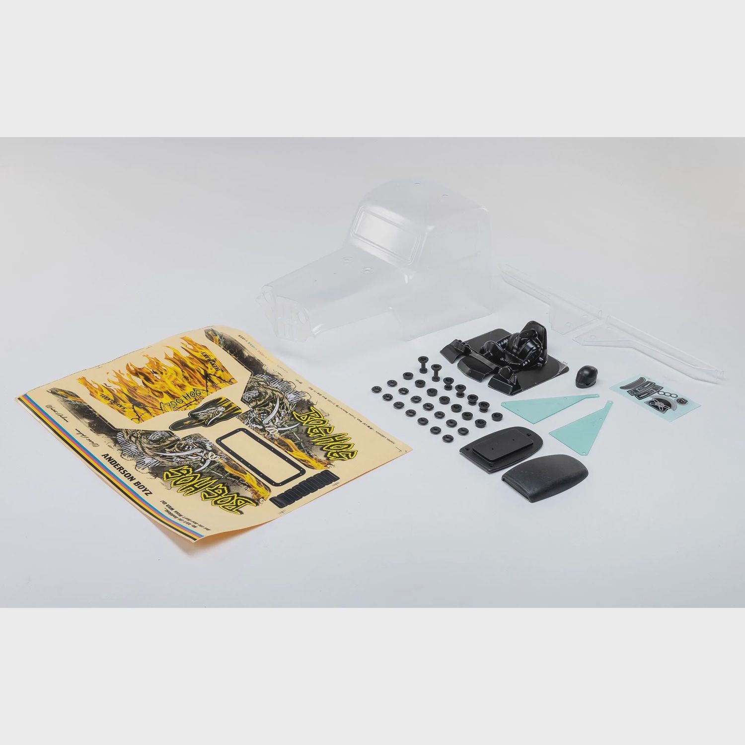 LOS240023, Bog Hog Body Set, Clear: LMT Mega Truck