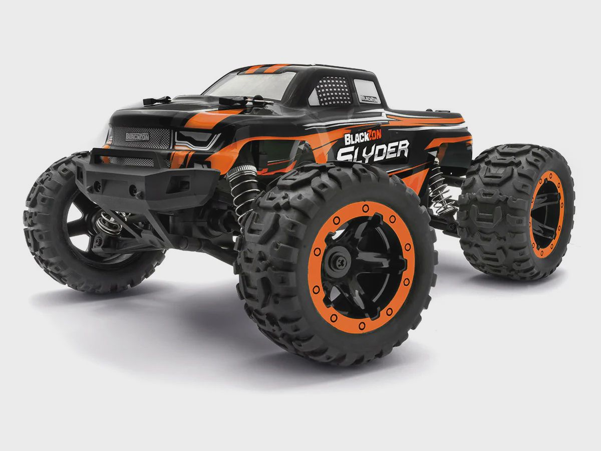 BZN540099, BlackZon Slyder MT 1/16 4WD Electric Monster Truck - Orange