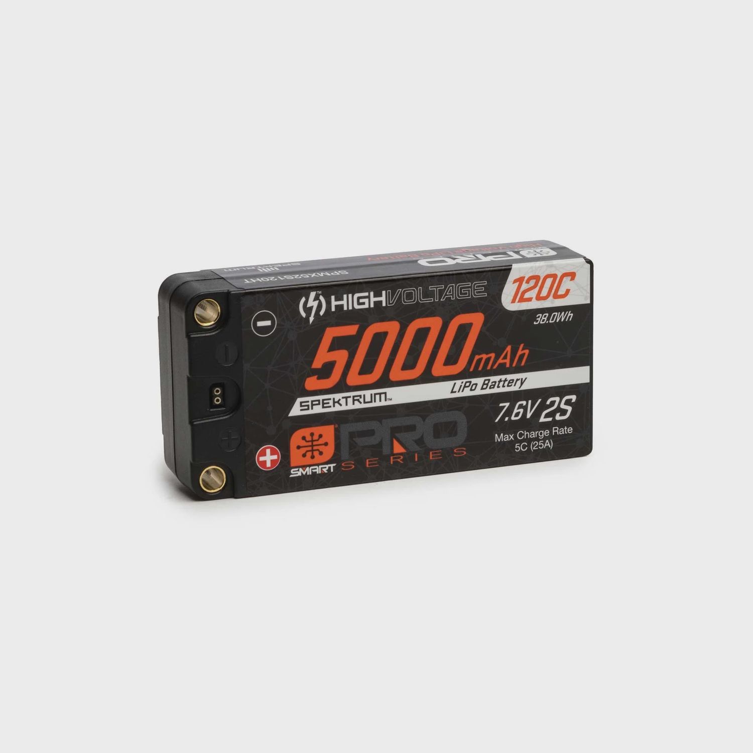 SPMX52S120HT, 5000mAh 2S 7.6V Smart Pro Race HV LiPo 120C: 5mm
