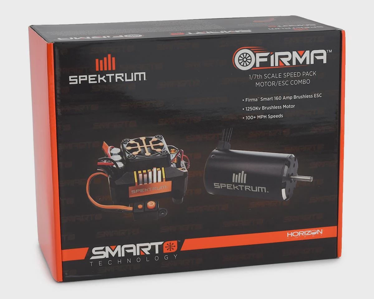 SPMXSEMC06, Spektrum RC Firma 160 Amp Sensorless Brushless Smart ESC &amp; Motor Combo (1250Kv)