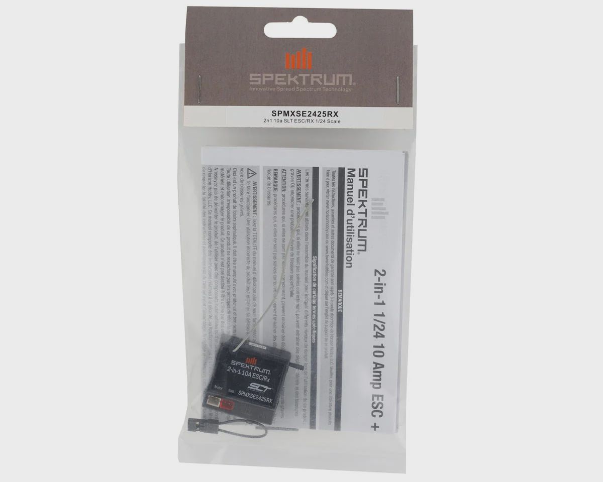 SPMXSE2425RX, Spektrum RC 10Amp Brushed 2-in-1 ESC/SLT Receiver Combo