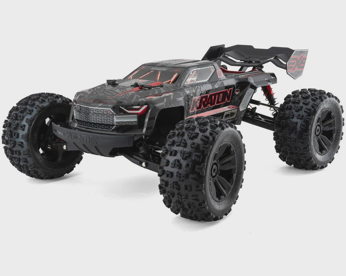 ARA8708T1, Arrma Kraton 6S EXB RTR 1/8 4WD Brushless Monster Truck (Black) w/DX3 2.4GHz Radio, Smart ESC &amp; AVC