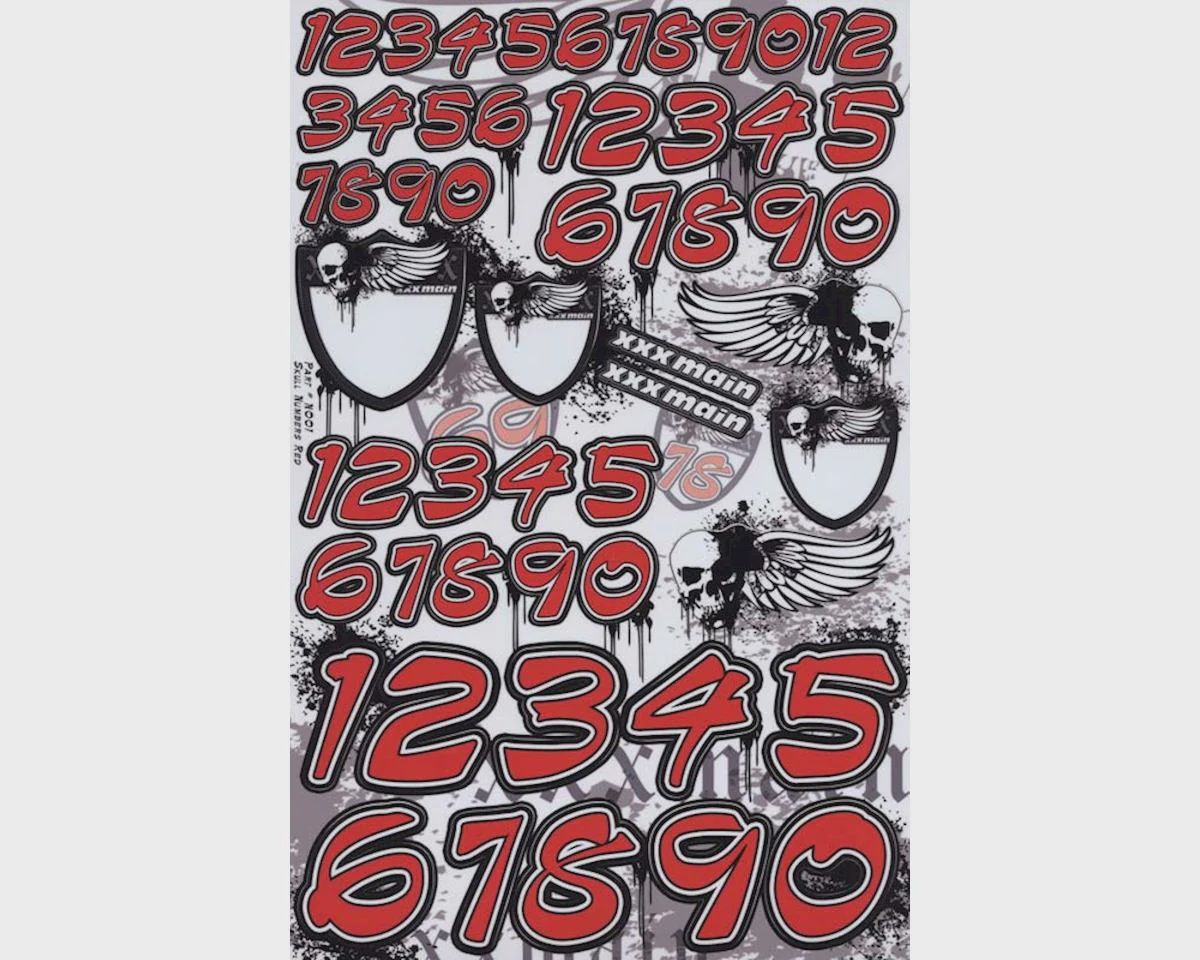 XXXN001, XXX Main N001 Decals Skull Number Decals