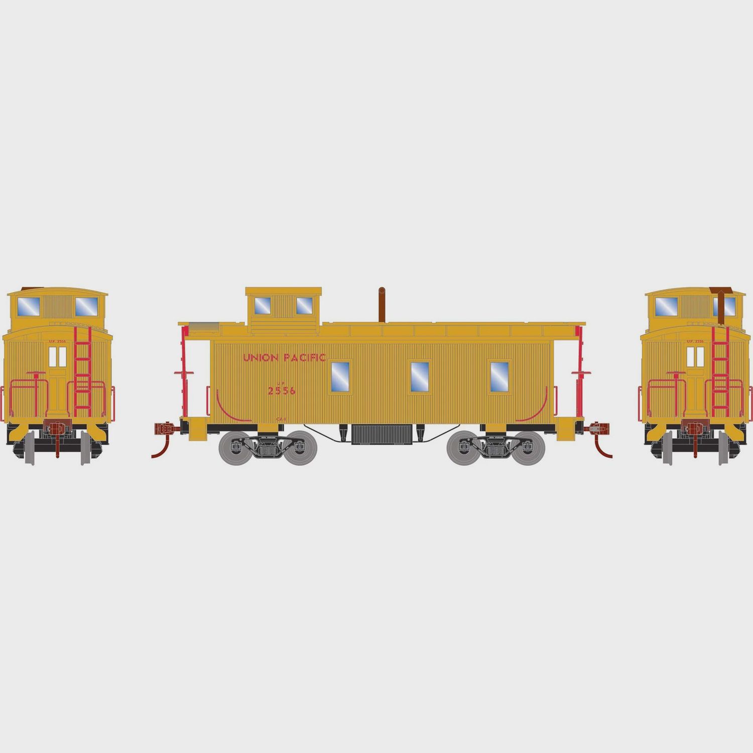RND11721, HO 30&#39; 3-Window Caboose, UP #2556