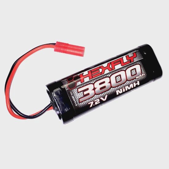 HX-3800MH-BV2, Hexfly 3800mAh Ni-MH Battery - 7.2V with Banana 4.0 Connector