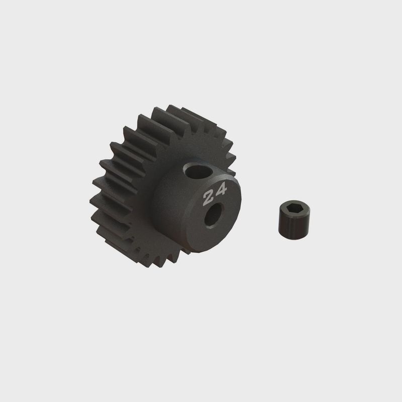 ARA311086, 24T 0.8Mod 1/8&quot; Bore CNC Steel Pinion Gear