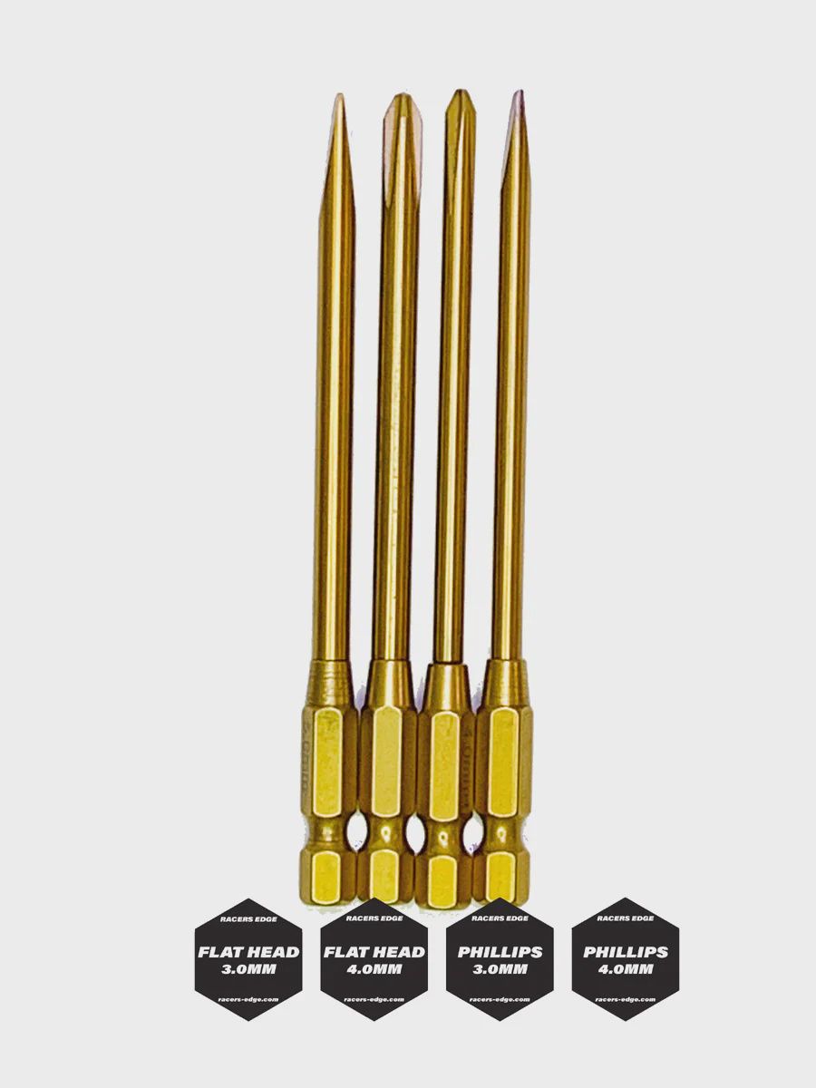 RCE7202, Titanium Phillips &amp; Flat Tips, Power Tool Replacements (4pcs)