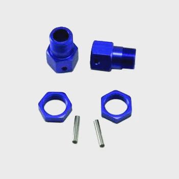 RED50025, Aluminum 23mm Wheel Hex w/ Nut (2pcs ea.) (Blue)