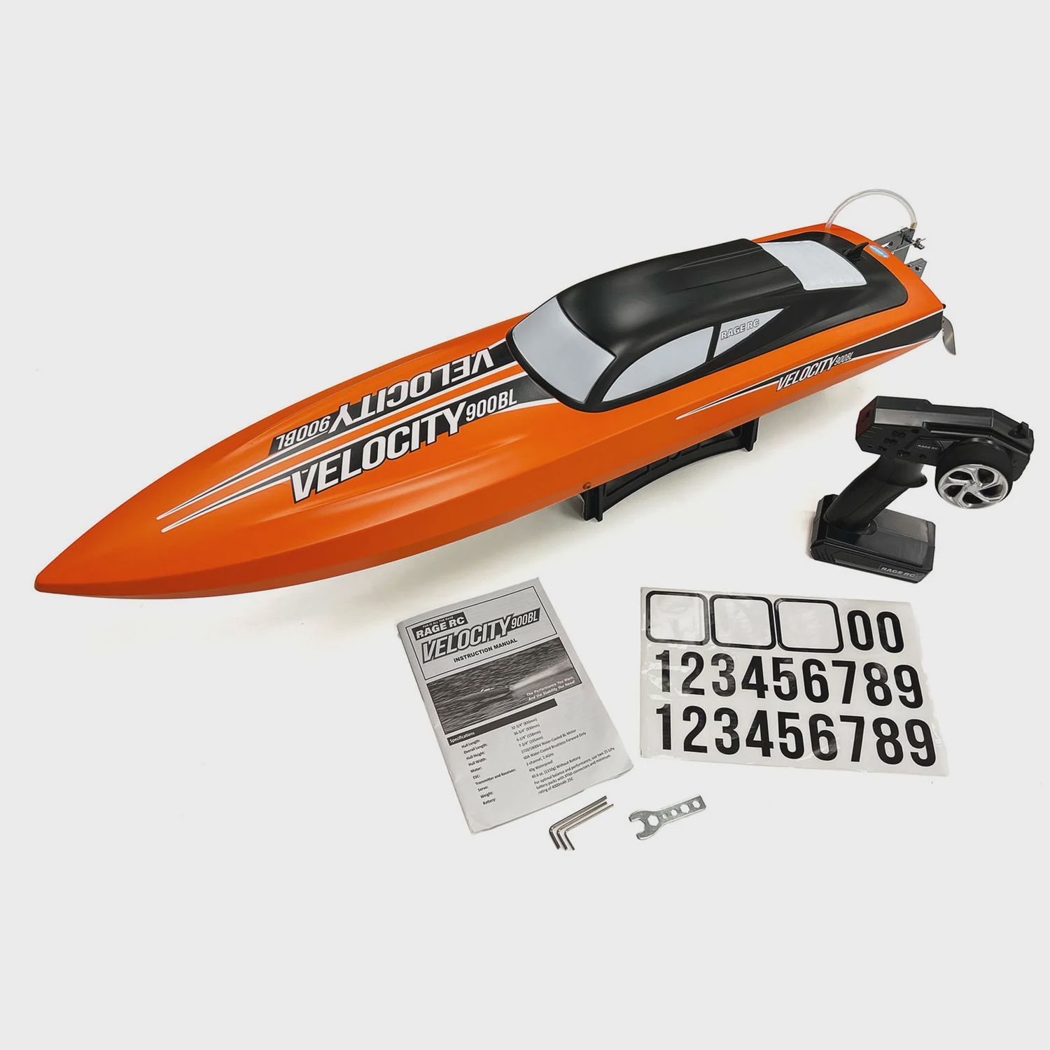 RGRB1209, RAGE Velocity 900BL Brushless Deep Vee RTR Boat