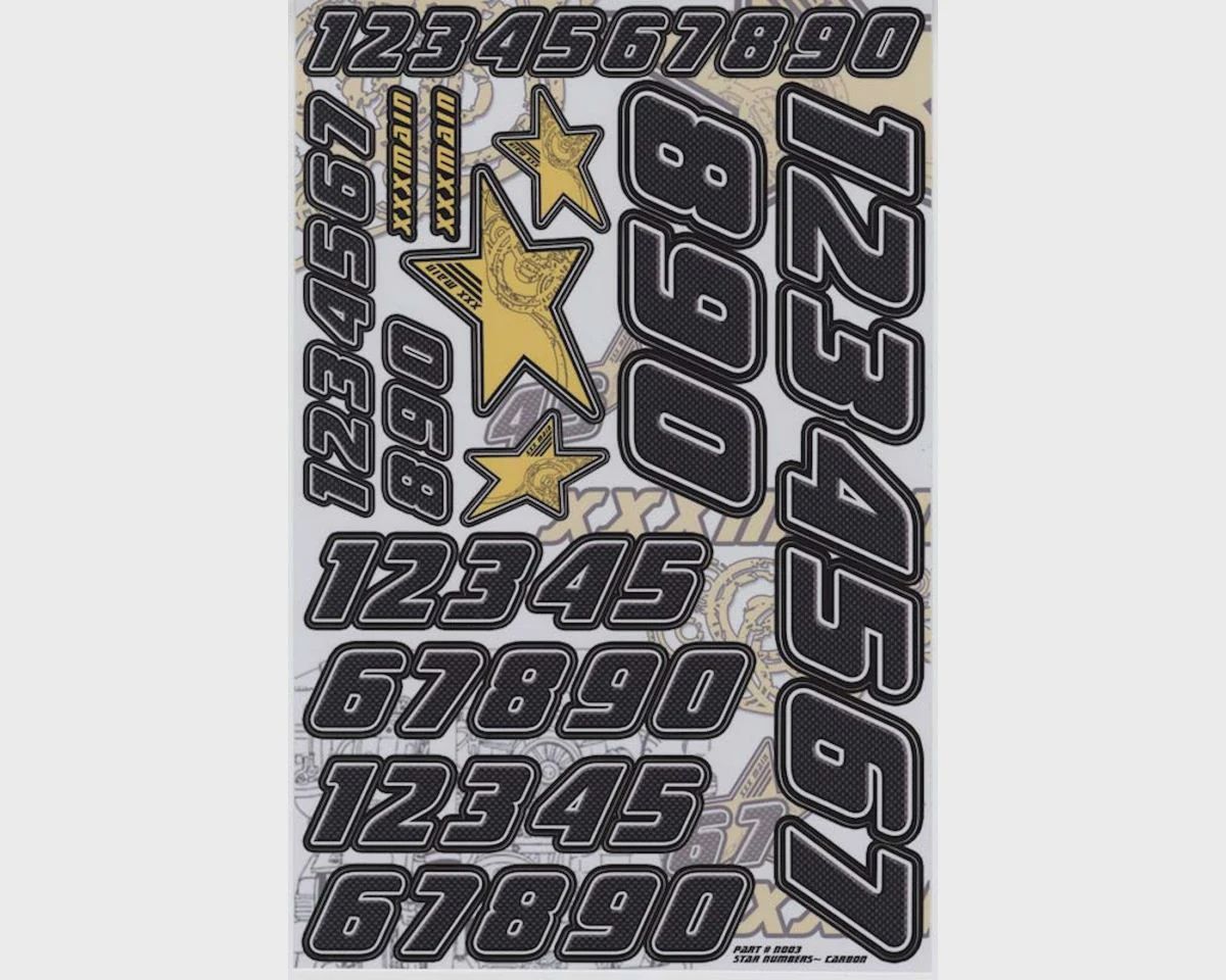 XXXN003, XXX Main Decals Carbon Star Number