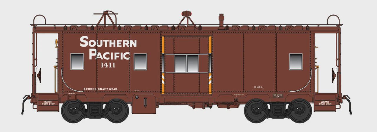 CCS1303-04, Centralia Car Shops C-40-4 Bay Window Caboose Southern Pacific (SP) 1498 - HO Scale
