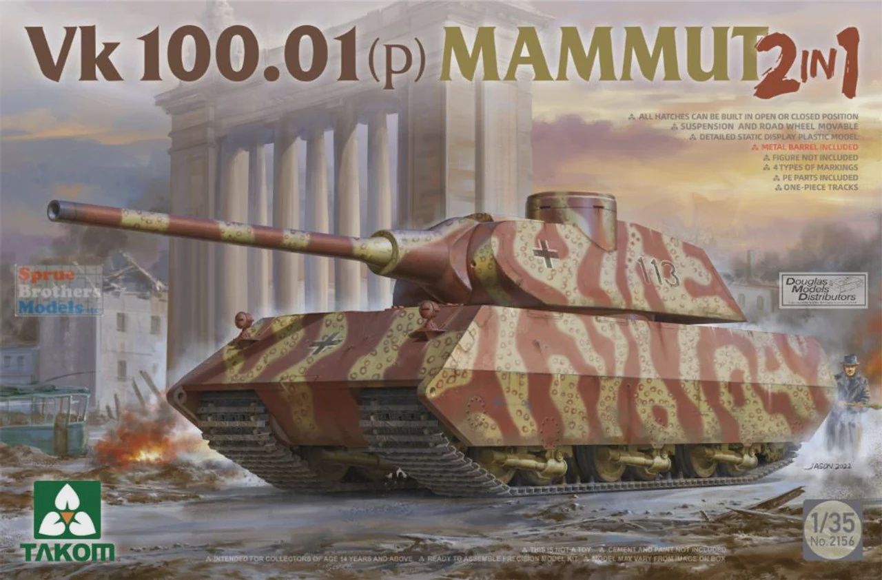 TAK02156, 1:35 Takom Vk100.01(P) Mammut (2in1)