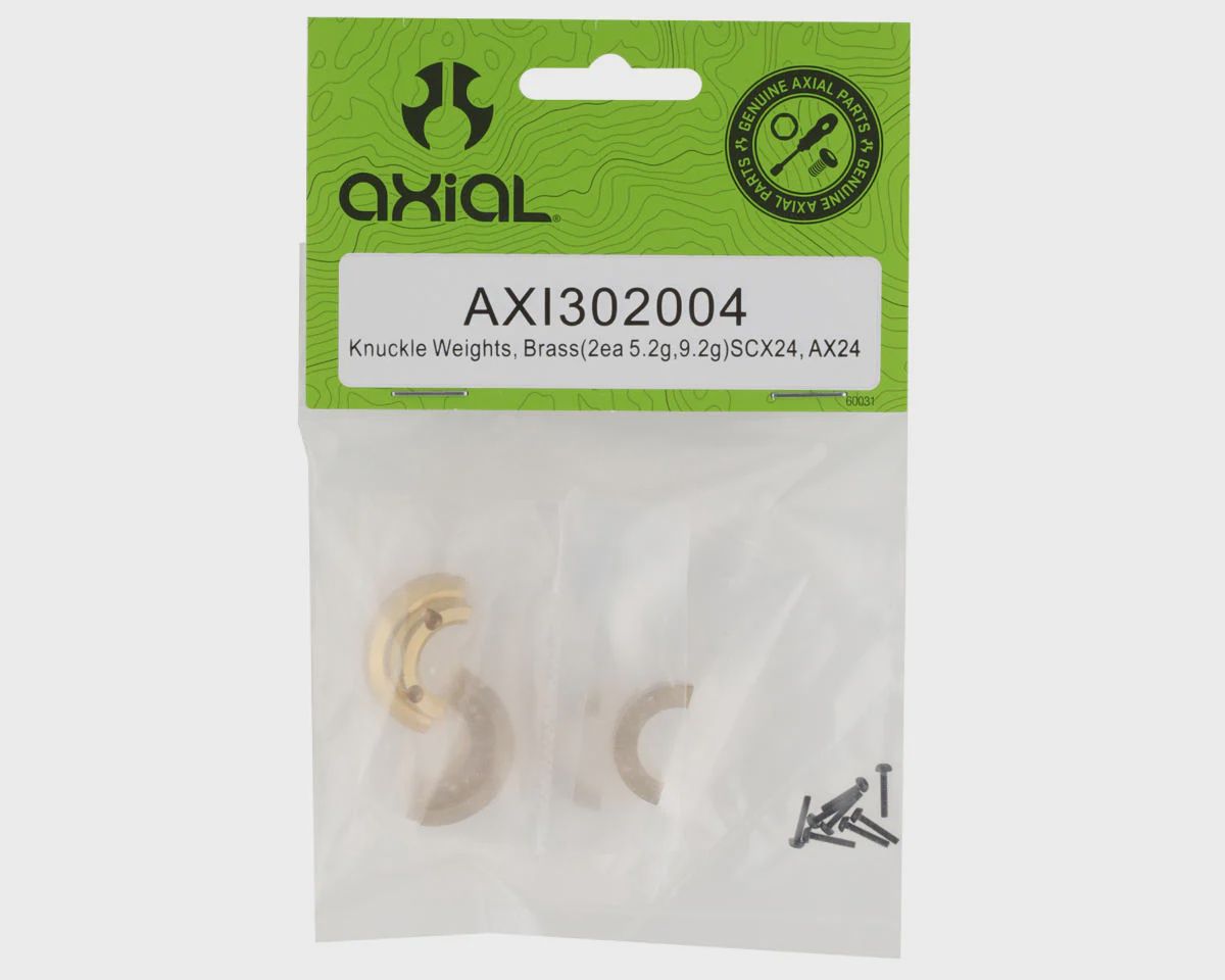 AXI302004, Knuckle Weights, Brass 5.2g/9.2g (4): SCX24, AX24