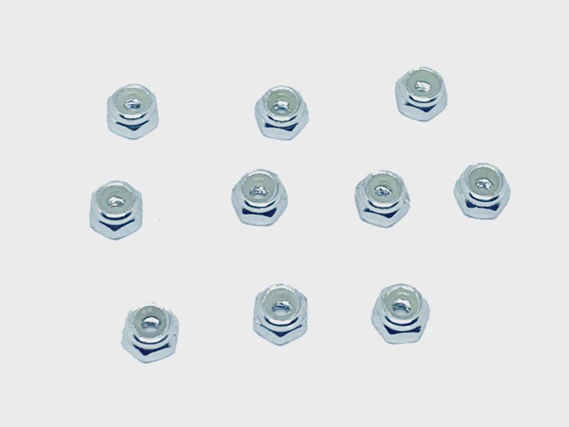 RCE3152S, Nylon Lock Nut M2 (10pcs) Silver