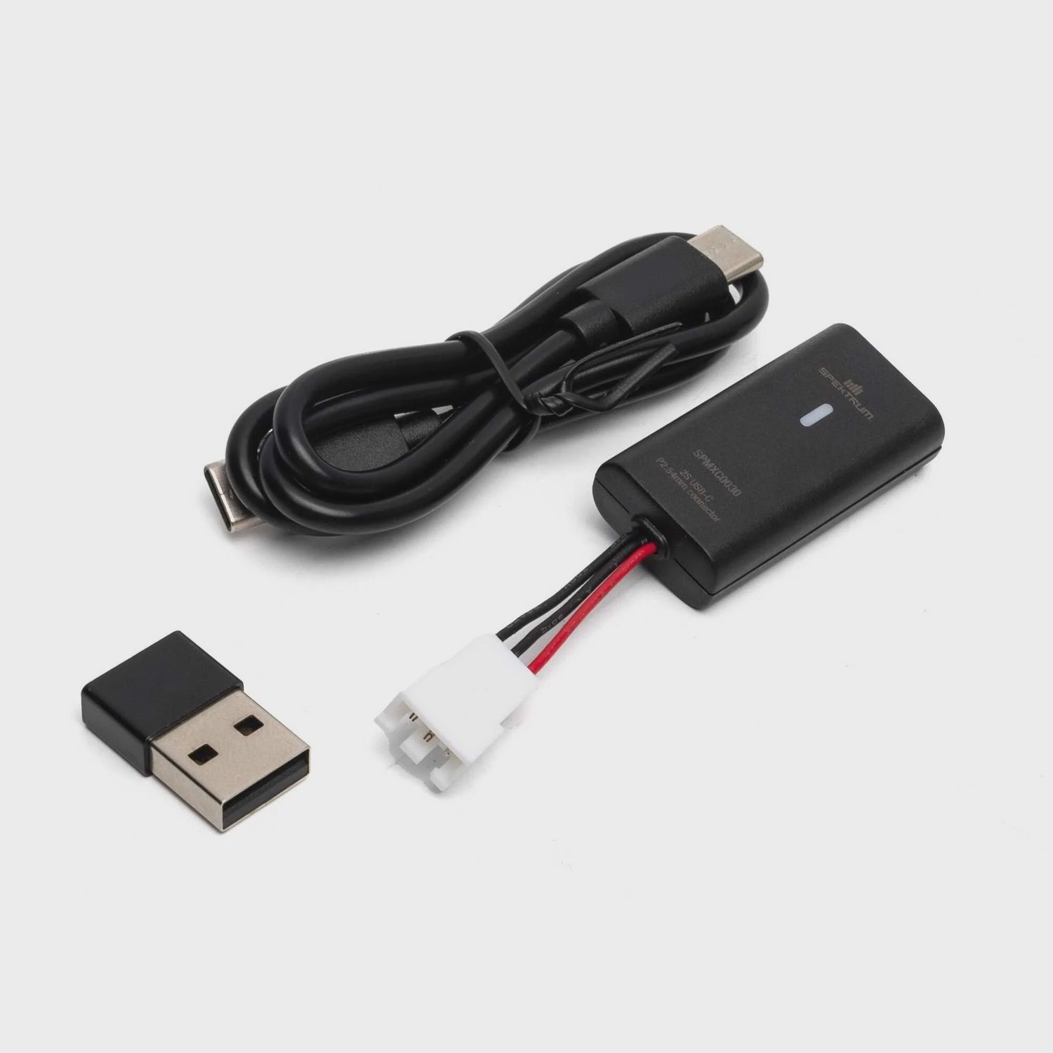 SPMXC0030, Spektrum 2S PH2.54 JST-XH 3-pin LiPo USB-C 500mAh Charger